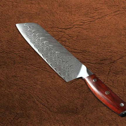 67 Layers Damascus Steel 7 Inches Santoku Knife With Rosewood Handle