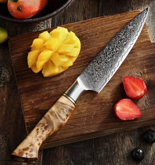 Professional Raindrop Damascus Chef Knives Set - 5 Pcs.