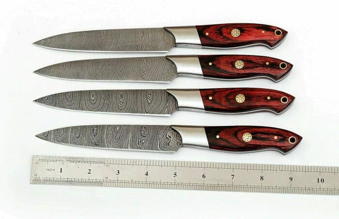 Damascus Chef Steak Knives 4 Pieces