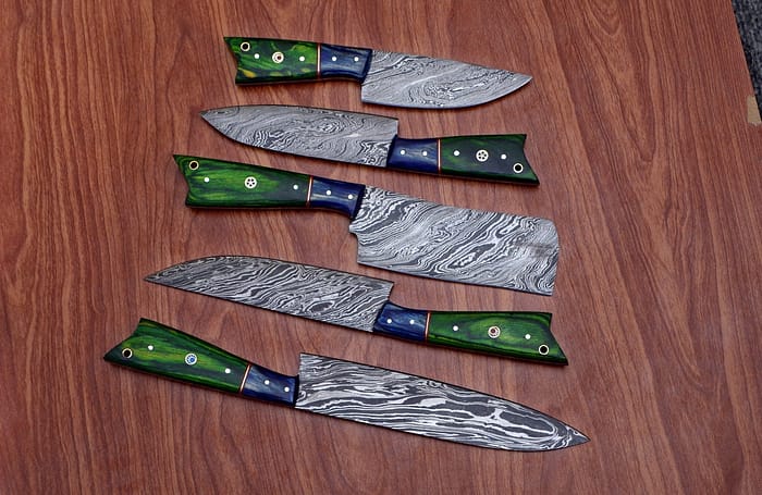 Damascus Steel fixed Hand made kitchen chef knives