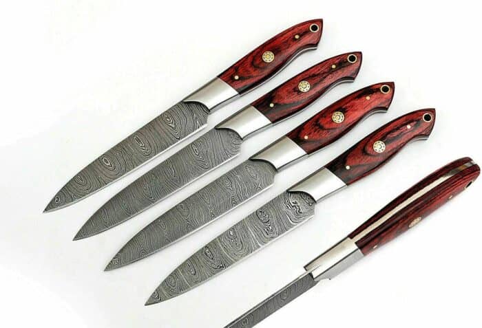 Damascus Chef Steak Knives 4 Pieces