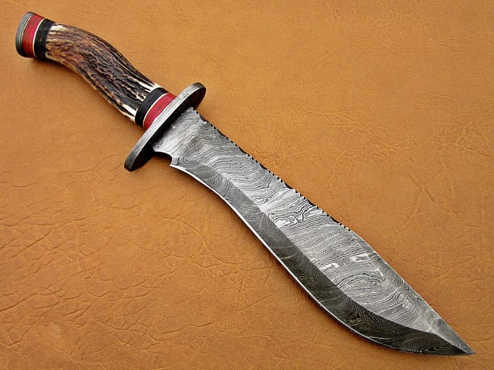 Damascus Steel Blade Bowie knife overall 15 Inch