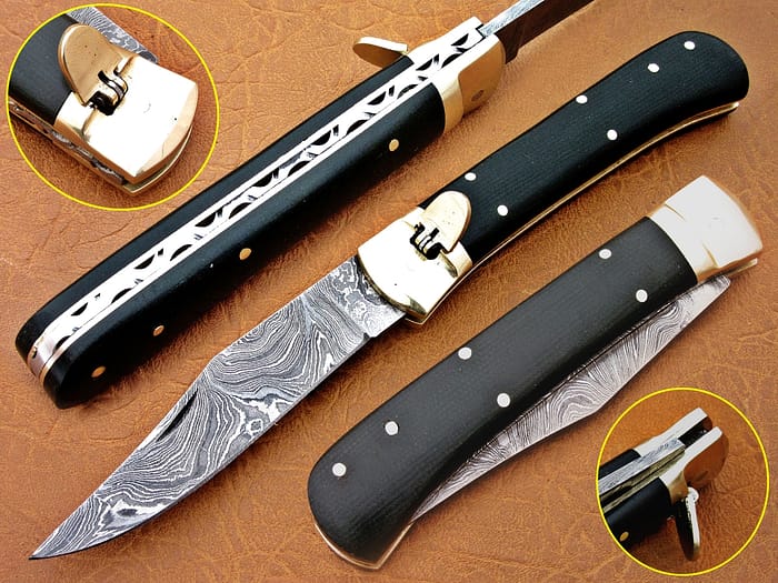 Damascus Steel Blade Folding Knife