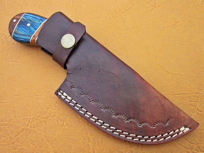 Damascus Steel Blade Fillet Knife Handle Material Blue Micarta 10 Inch