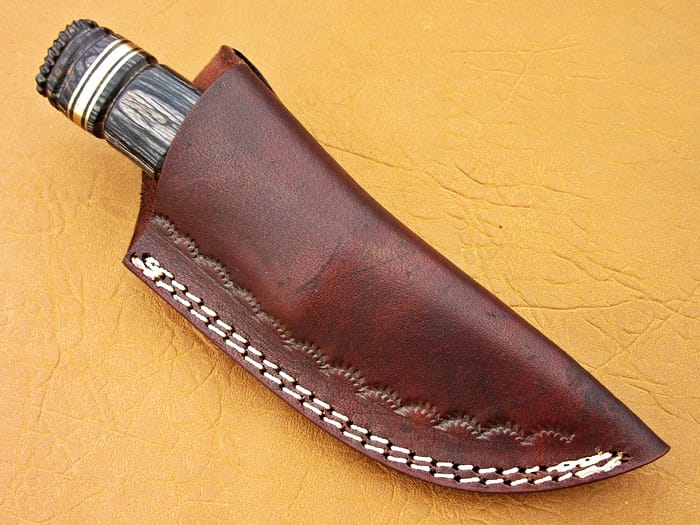 Damascus Skinner Knife With Black Micarta Handle