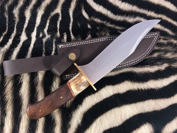 Custom Made Steel Bowie Knife-Wood Handle