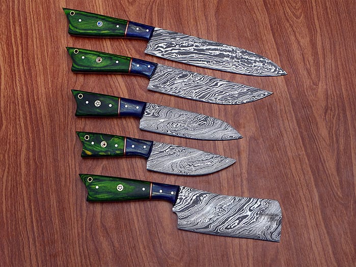 Damascus Steel fixed Hand made kitchen chef knives