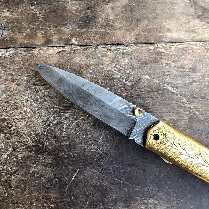 Damascus Handmade Pocket knife-7 Inch