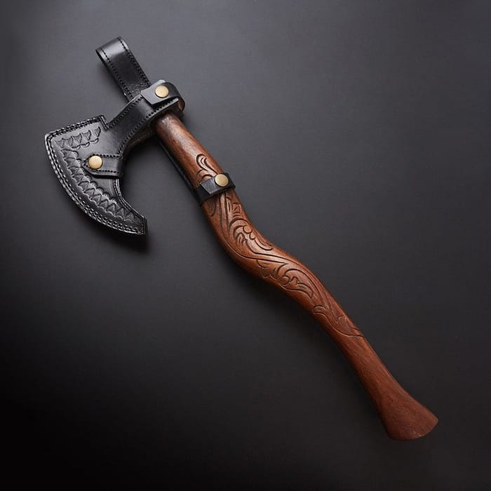 Damascus Steel Axe with Rose wood Shaft
