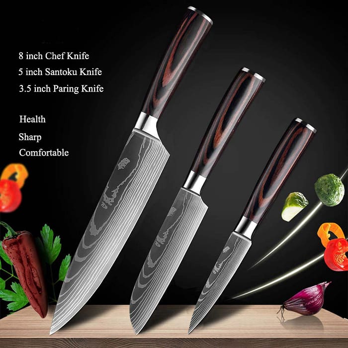 Damascus Chef knife 1-10 Pcs Set Kitchen Knives