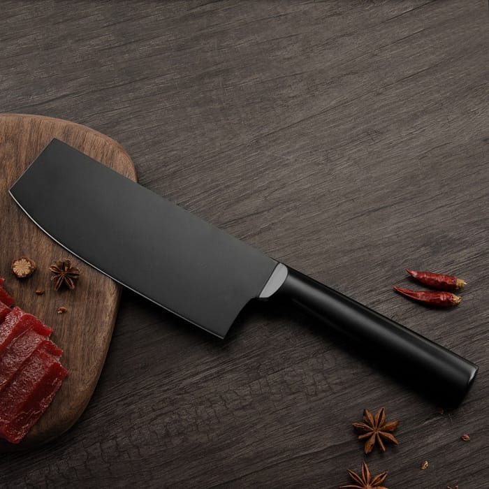 8pcs Stainless Steel Kitchen Knives-Non-stick Black Blade