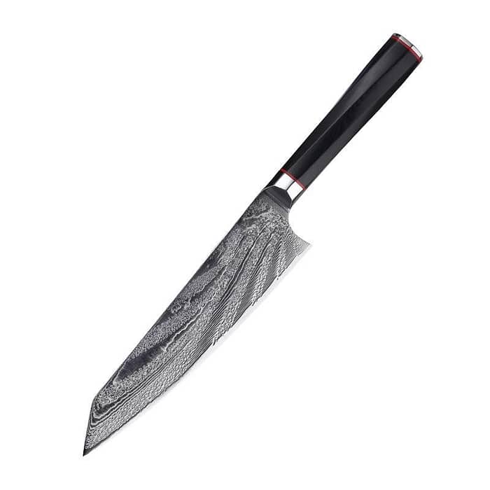 8 Inch Wooden Grey Handle Damascus Steel Chef Knife