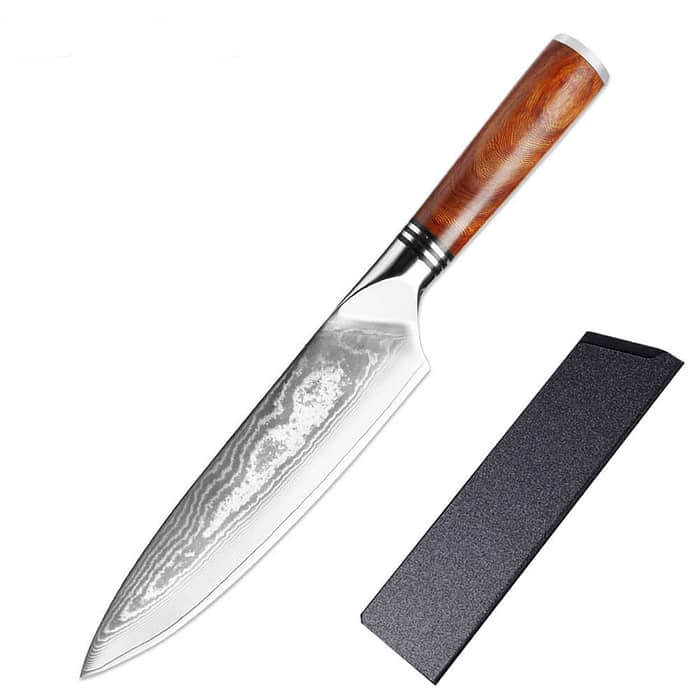 Japanese VG10 Damascus Chef Knife, Mkuruti Wood Handle