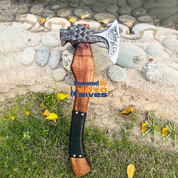 Hand Forged Viking Axe Hatchet With Leather Sheath