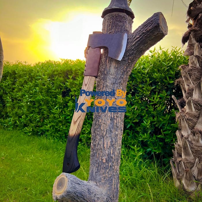Leather Wrapped Custom Forged Carbon Steel Viking Axe