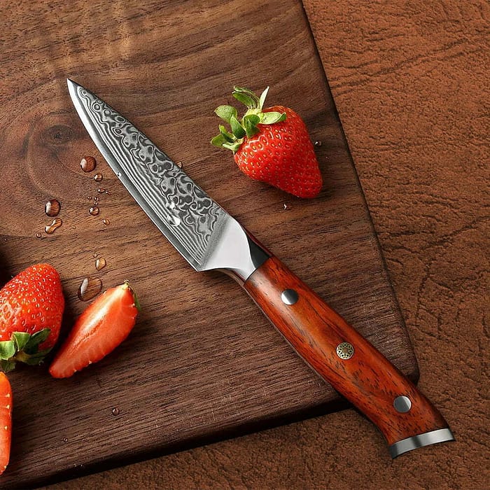 High Carbon Stainless Steel Paring Knife with Rosewood Handle