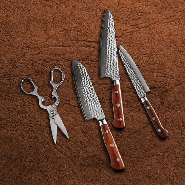 High-end Sharp Blade Japanese Damascus steel Kitchen Knife Set