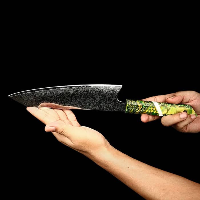 8 Inch Damascus Steel Japanese Chef Knife VG10 Blade resin 67 Layers kitchen tool