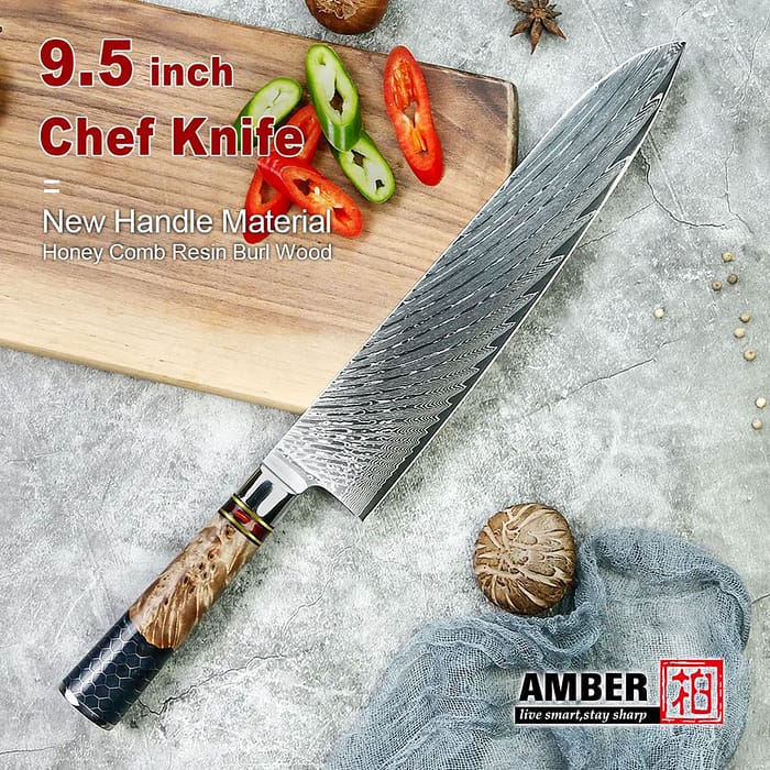 9 Piece Professional Japanese Damascus Steel Chef Knife