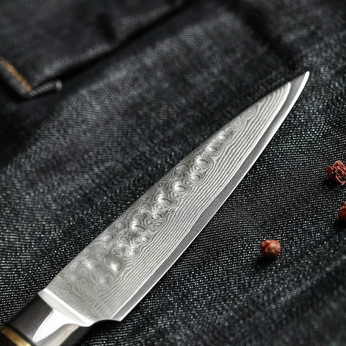 Damascus 67 Layers Steel Paring Knife with Black Pakka Wood Handle