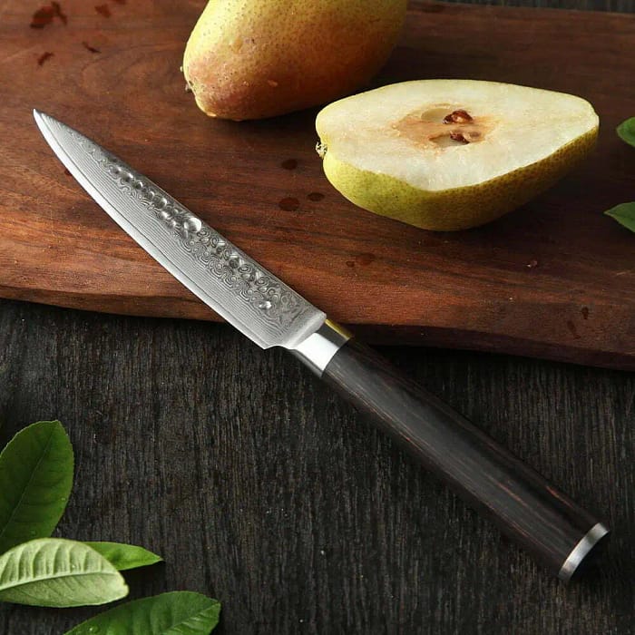 Super Sharp 67 layers Damascus Steel Utility Knife with Pakka Wood Handle