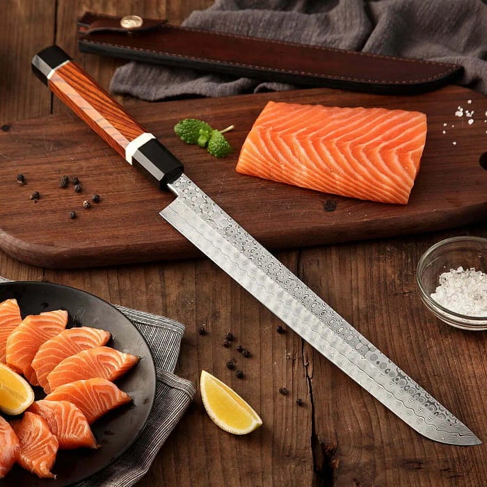 Damascus Prime High Carbon Japanese Sakimura Sushi Kitchen Chef Knife