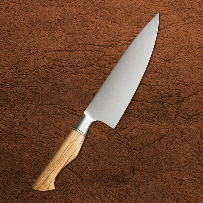 Sandvik Steel 8 Inches Chef Knife With Olive Wood Handle & Mosaic Brass Rivet