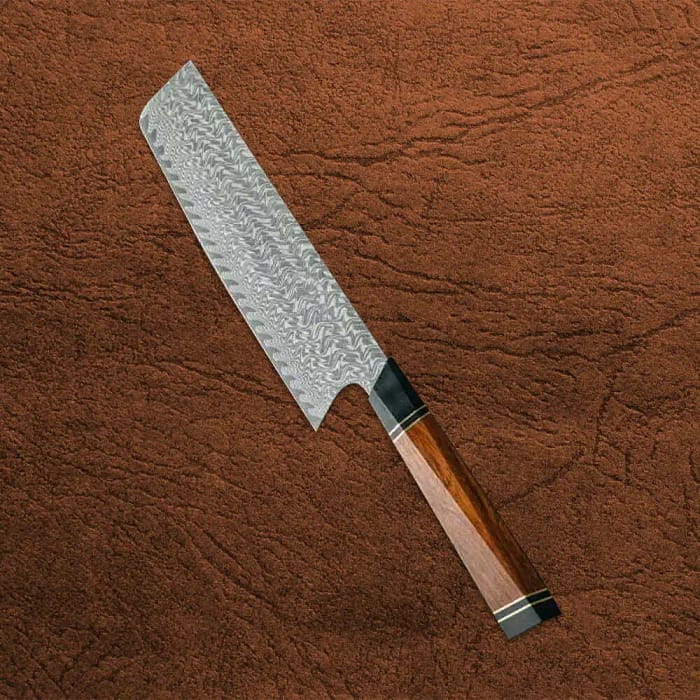 Damascus 67 Layers Steel 7 Inches Nakiri Chef Knife With Desert Ironwood Handle