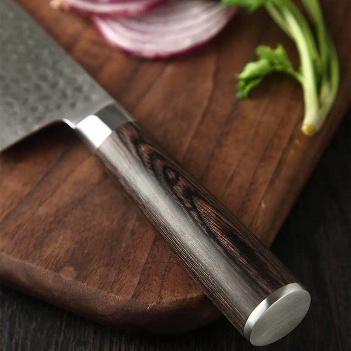 Damascus Super Sharp Steel Nakiri 8 Inches Kitchen Chef Knife Pakka Wood Handle