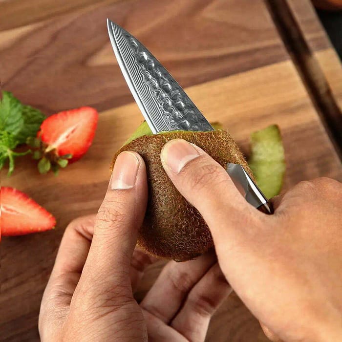 Damascus DSKK B13D Professional Kitchen Chef Knife with Desert Iron Wood Handle
