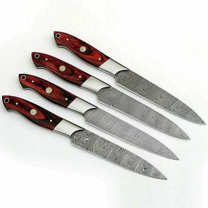 Damascus Chef Steak Knives 4 Pieces