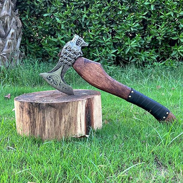 Handmade Viking Axe with Leather Sheath