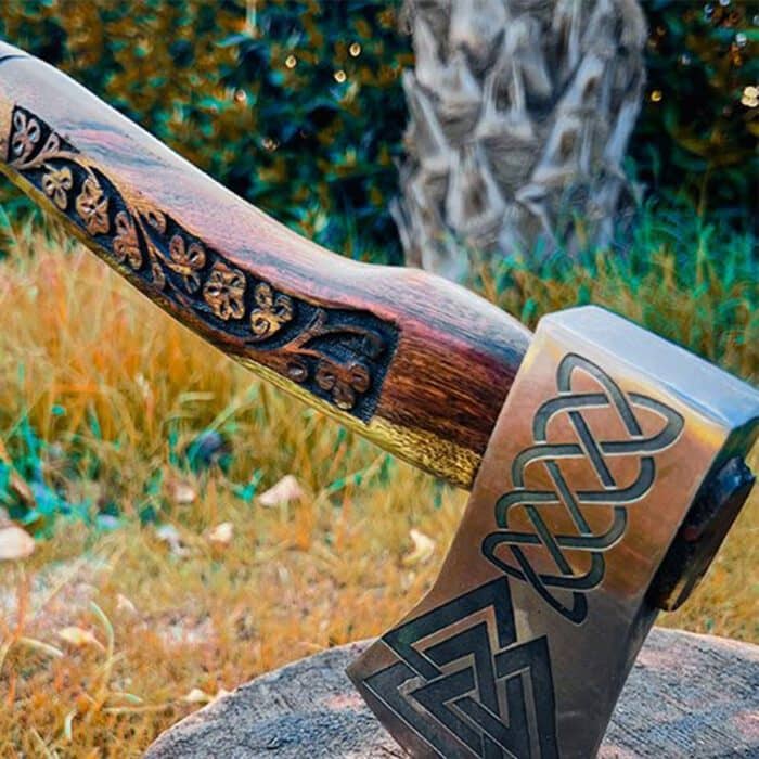 Viking Axe With Rose Wood Shaft