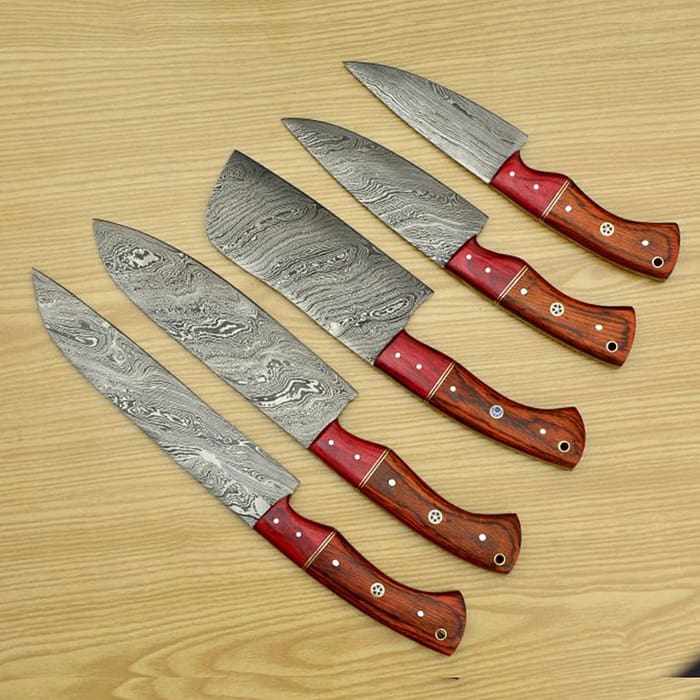 Hand made Damascus chef knife set