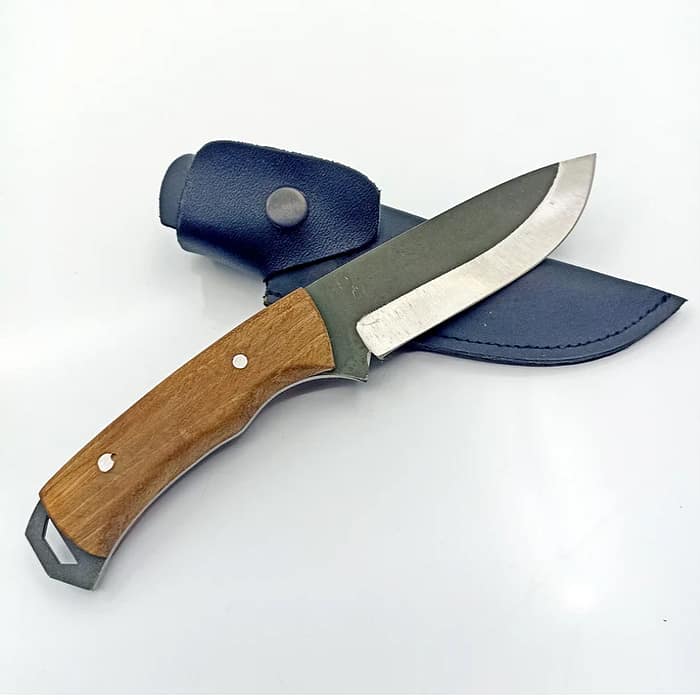 Fine Edge Fixed Blade Wooden Handle Camping Knife