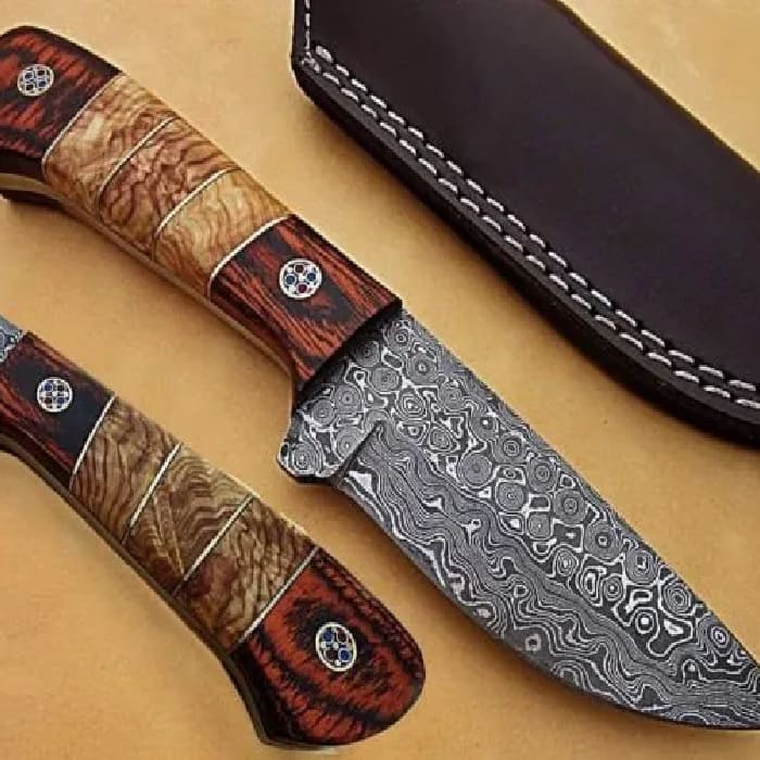 Customize Raindrop Damascus Skinning Knife