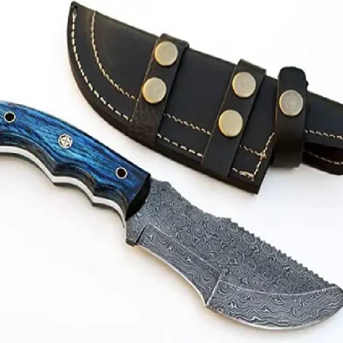 Full Tang Handmade Raindrop Damascus Steel Hunting Knife