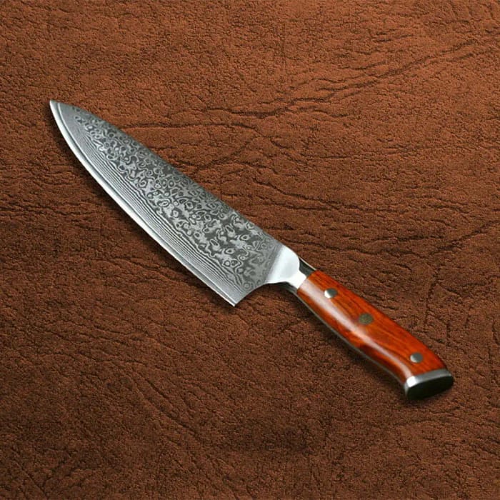 Damascus Japanese High Carbon Steel Kitchen Chef Knife with Rosewood Handle